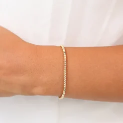 14k 2.5MM Beaded Bracelet