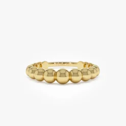 14k 4MM Beaded Graduating Ring