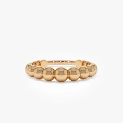 14k 4MM Beaded Graduating Ring