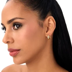 14k 3.85MM C Hoop Earrings