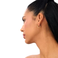14k 3.85MM C Hoop Earrings
