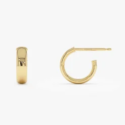 14k 3.85MM C Hoop Earrings