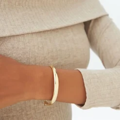 14K 7.5MM Classic Dome Gold Bangle Bracelet