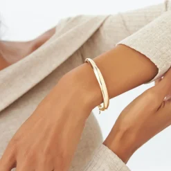 14K 7.5MM Classic Dome Gold Bangle Bracelet