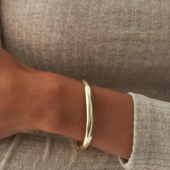 14K 7.5MM Classic Dome Gold Bangle Bracelet
