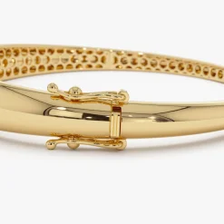 14K 7.5MM Classic Dome Gold Bangle Bracelet