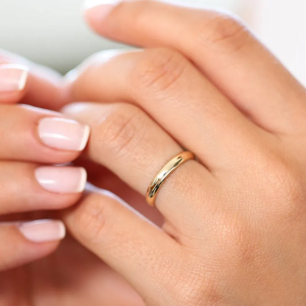 14k 3MM Classic Dome Unisex Wedding Ring