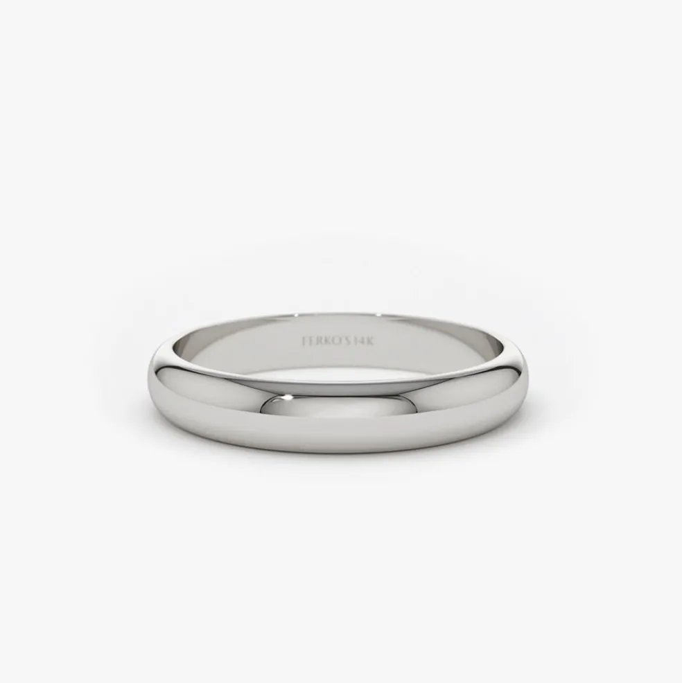 14k 3MM Classic Dome Unisex Wedding Ring