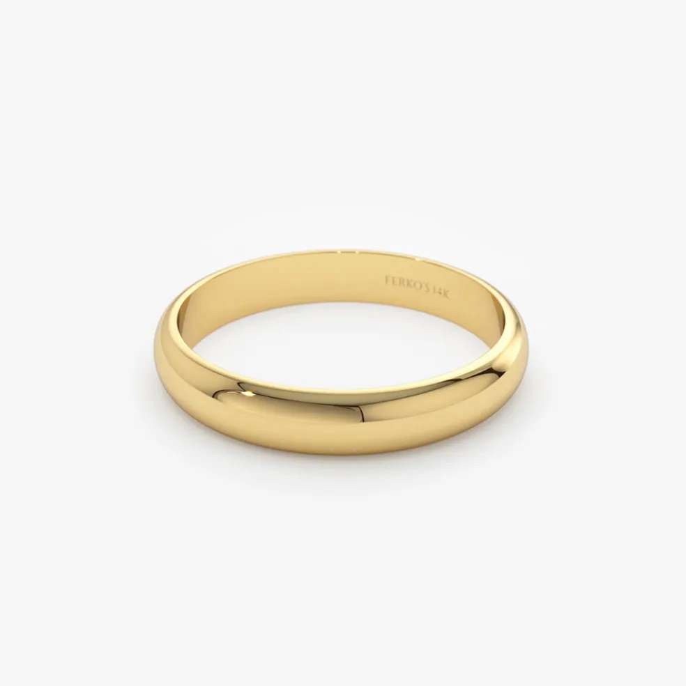 14k 3MM Classic Dome Unisex Wedding Ring