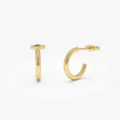 14K 2MM Dainty Gold Hoops