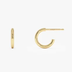 14K 2MM Dainty Gold Hoops