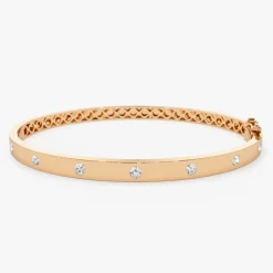 14K 4mm Diamond Bangle Bracelet