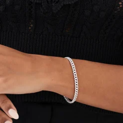 14k 4.8MM Diamond Cuban Link Bracelet