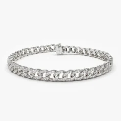 14k 4.8MM Diamond Cuban Link Bracelet