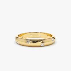 14k 3MM Dome Burnish Setting Women's Wedding Ring