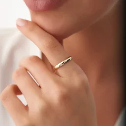 14k 3MM Dome Burnish Setting Women's Wedding Ring