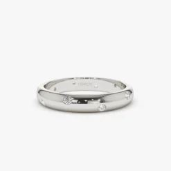 14k 3MM Dome Burnish Setting Women's Wedding Ring