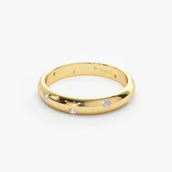 14k 3MM Dome Burnish Setting Women's Wedding Ring