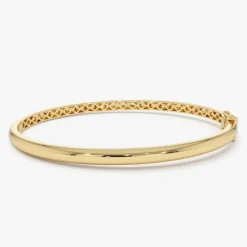 14k 3.5mm Dome Gold Bangle Bracelet