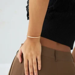 14k 3.5mm Dome Gold Bangle Bracelet