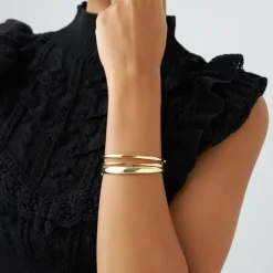 14k 3.5mm Dome Gold Bangle Bracelet