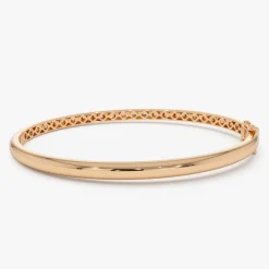 14k 3.5mm Dome Gold Bangle Bracelet