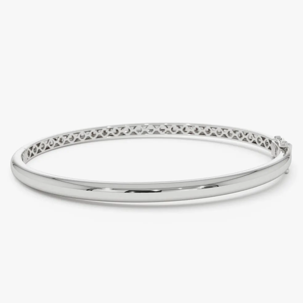 14k 3.5mm Dome Gold Bangle Bracelet