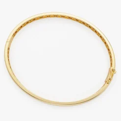 14k 4mm Dome Star Setting Diamond Bangle Bracelet