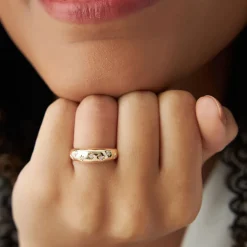 14k 6MM Dome Star Setting Diamond Ring