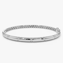 14K 4MM Dome X Cut Design Gold Bangle