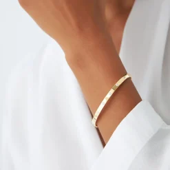 14k 3MM Flat Flush Setting Stacking Diamond Bangle