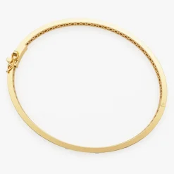 14k 3MM Flat Flush Setting Stacking Diamond Bangle