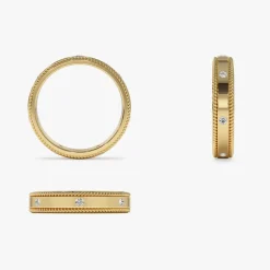 14k 4MM Flat Milgrain Edge Diamond Wedding Band