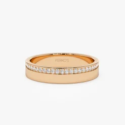 14K 4MM Half Eternity Diamond Wedding Band