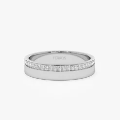 14K 4MM Half Eternity Diamond Wedding Band