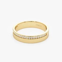 14K 4MM Half Eternity Diamond Wedding Band