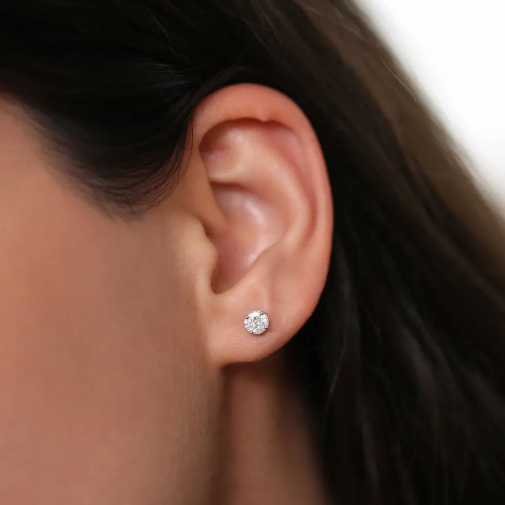 14k 5MM Illusion Setting Diamond Studs