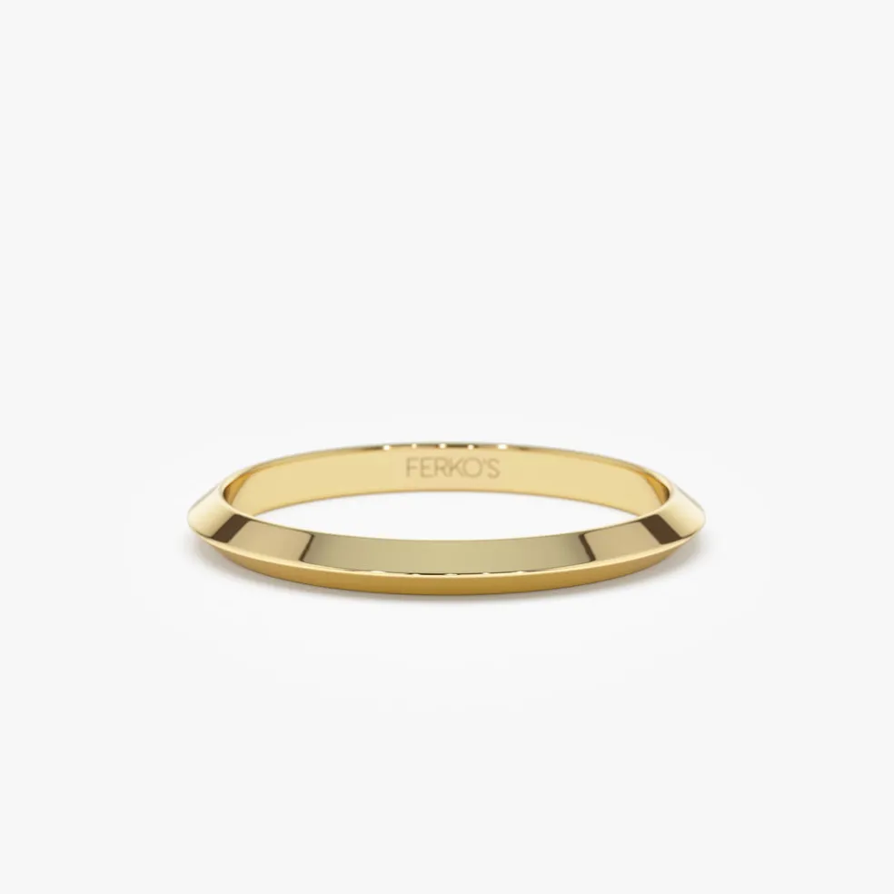 14K 2MM Knife Edge Wedding Band