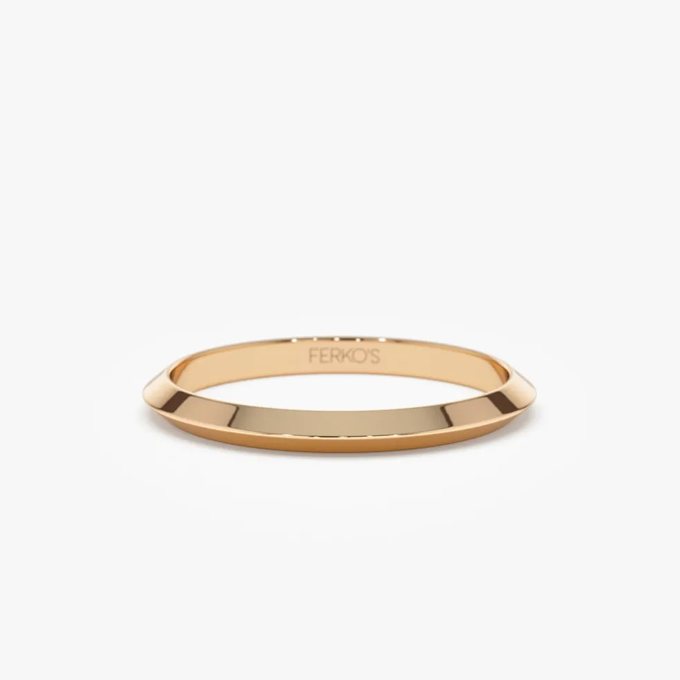 14K 2MM Knife Edge Wedding Band