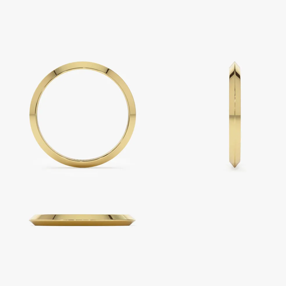 14K 2MM Knife Edge Wedding Band
