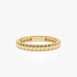 14K 2.5MM Ribbed Gold Band