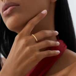14K 2.5MM Ribbed Gold Band