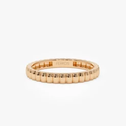 14K 2.5MM Ribbed Gold Band