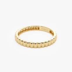 14K 2.5MM Ribbed Gold Band