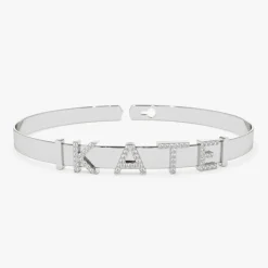 14K 5MM Sliding Diamond Initials Bangle