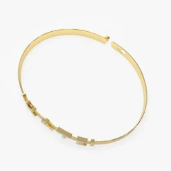 14K 5MM Sliding Diamond Initials Bangle