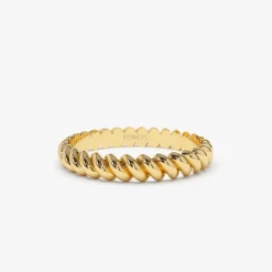 14K 3MM Twisted Rope Ring