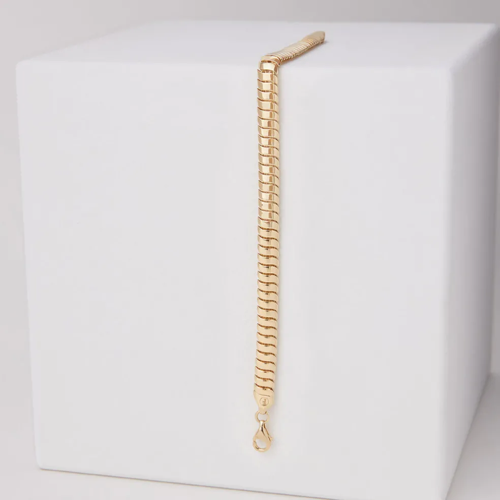 14k 5.7MM Wide Cobra Bracelet