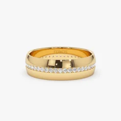 14k 5MM Wide Full Eternity Diamond Ring