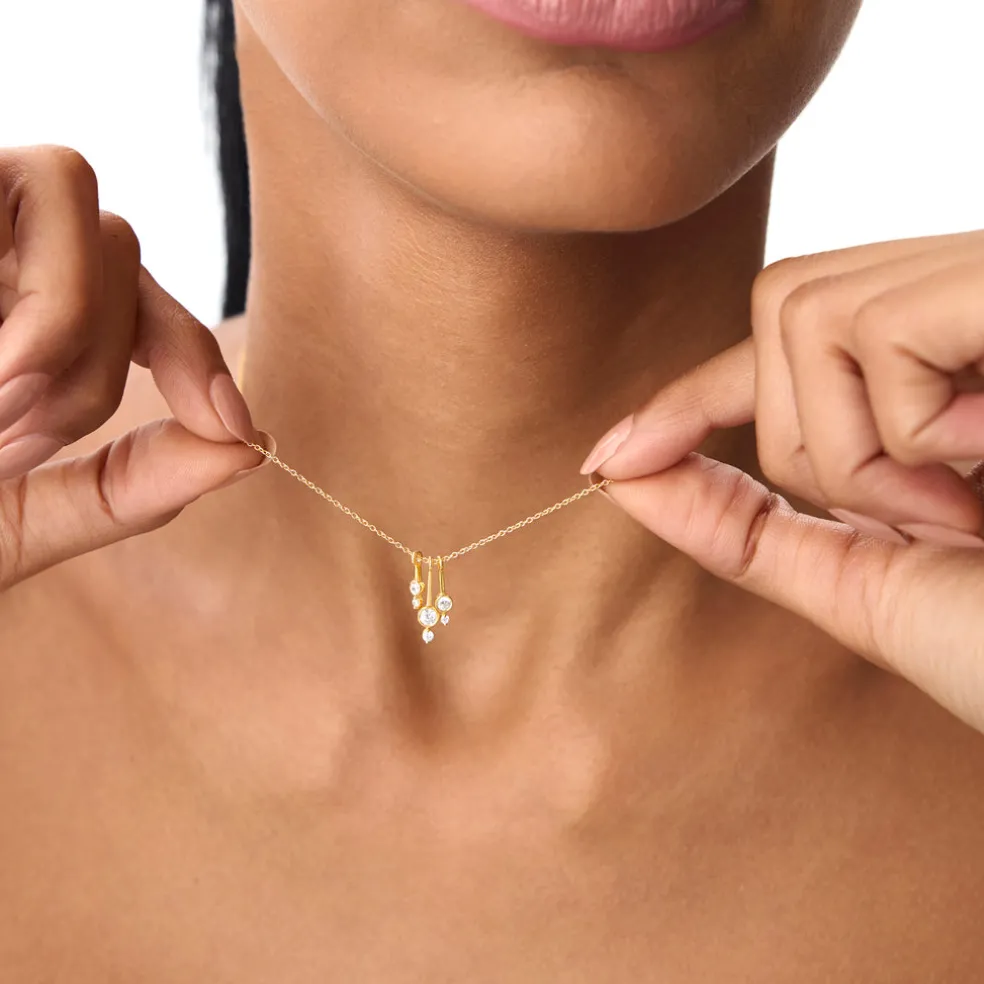 14k Multi Bezel Set Diamond Pendant